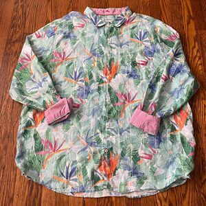 Tommy Bahama XXXL Barbados Breeze Stretch Hawaiian Linen Blend Tropical Shirt